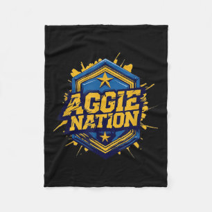 Nc A&amp;t Univ Aggie Nation Graffiti Graphic  Fleece Blanket