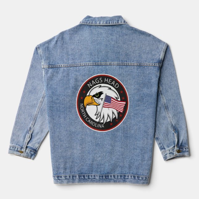 Nc North Carolina Nags Head    Denim Jacket (Back)