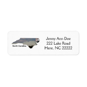 NC Pink Blue Sky With Trees Return Address Labels