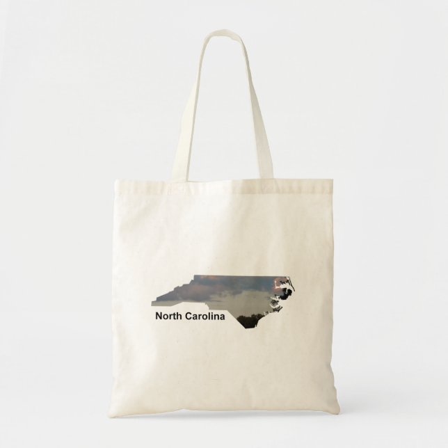 NC Pink Blue Sky With Trees Tote Bag (Front)