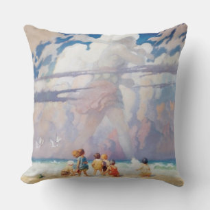 NC Wyeth The Giant Artwork Beach Coastal Cushion