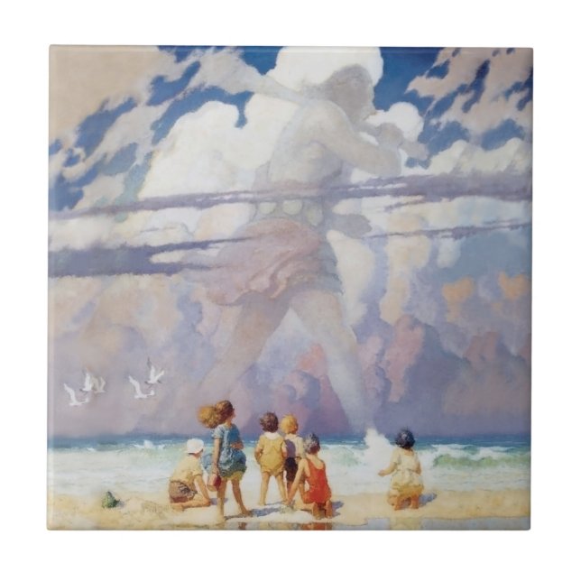 NC Wyeth The Giant Artwork Beach Coastal Tile (Front)