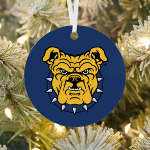 NCA&T State University   Bulldog Face Metal Tree Decoration