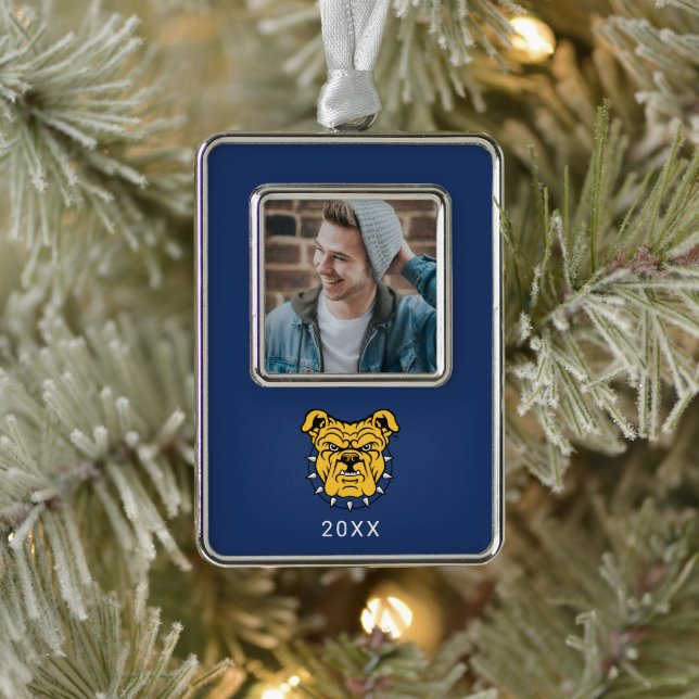 NCA&T State University | Bulldog Face Silver Plated Framed Ornament (Tree)