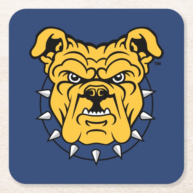 NCA&T State University | Bulldog Face Square Paper Coaster (Front)