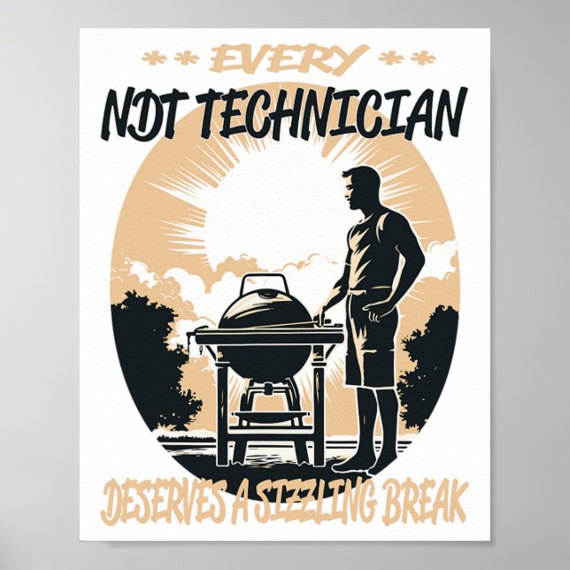 Ndt Technician Funny Bbq Chef Or Grill Fun  Poster (Front)