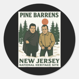 Ne Barrens New Jersey Graphic Design Classic Round Sticker