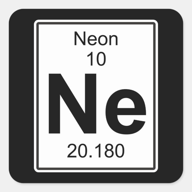 Ne - Neon Square Sticker (Front)