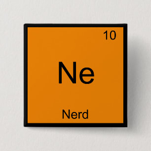 Ne - Nerd Funny Chemistry Element Symbol T-Shirt 15 Cm Square Badge