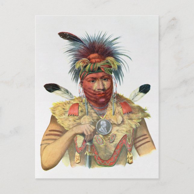 Ne-Sou-A-Quoit, a Fox Chief Postcard (Front)