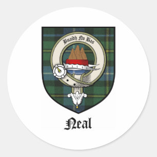 Neal Clan Crest Badge Tartan Classic Round Sticker