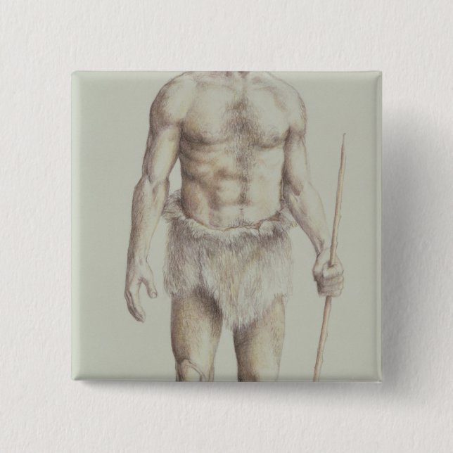 Neanderthal Man 15 Cm Square Badge (Front)