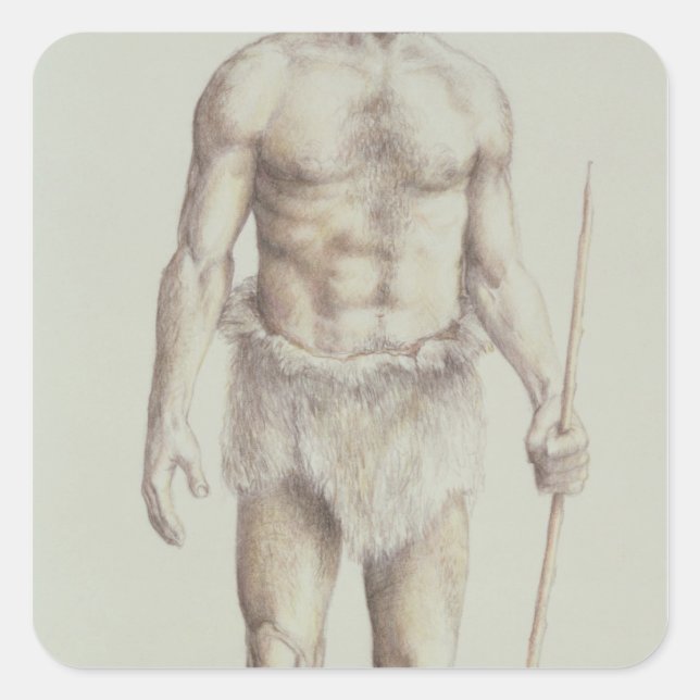 Neanderthal Man Square Sticker (Front)