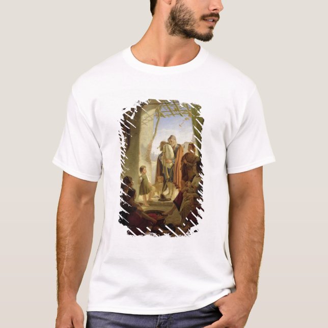 Neapolitan bagpipe player in wintry Rome, 1833 T-Shirt (Front)