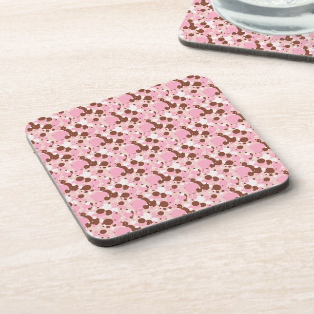 Neapolitan Dots 01-Lt Pink-COASTER SET Coaster (Left Side)