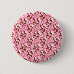 Neapolitan Dots 02 Pink Dark-PIN BACKED BUTTON