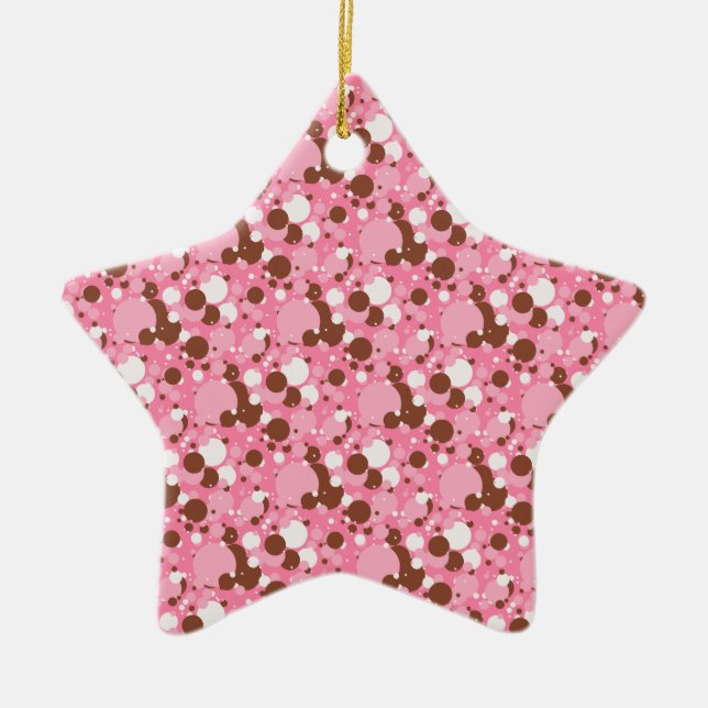 Neapolitan Dots 02 Pink Dark-STAR ORNAMENT (Front)