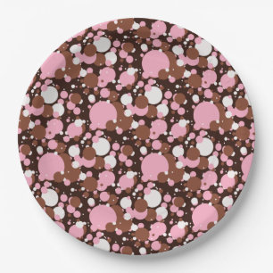 Neapolitan Dots 04-Brown Dark-PAPER PARTY PLATES