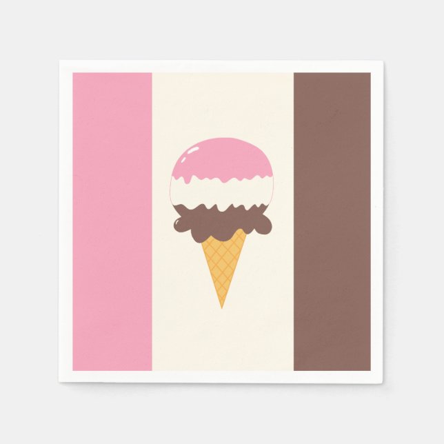 Neapolitan Ice Cream Cone Napkin (Front)