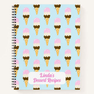 Neapolitan Ice Cream Cone Pattern Notebook
