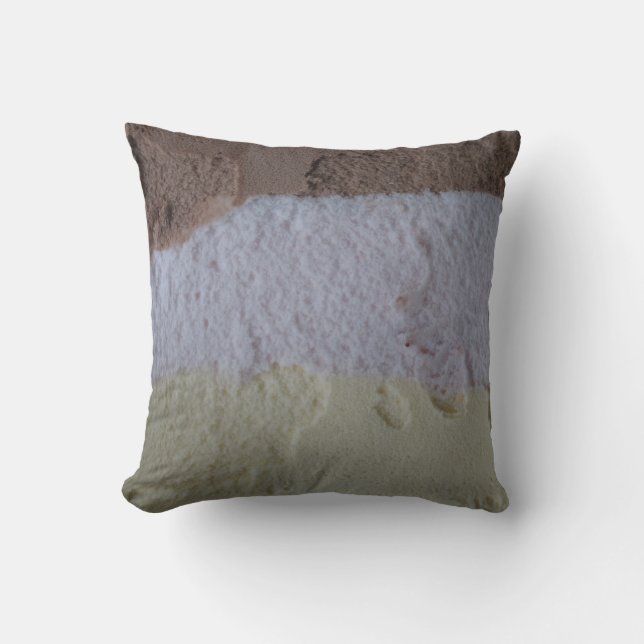 Neapolitan Ice Cream Pillow - Strawberry Reverse (Front)