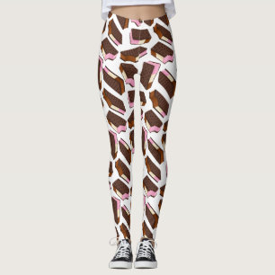 Neapolitan Ice Cream Sandwiches Seamless Pattern Leggings