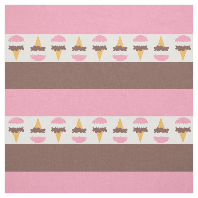 Neapolitan Ice Cream Stripe Pattern Fabric (Swatch)