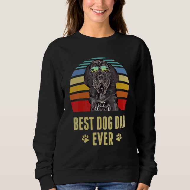 Neapolitan Mastiff Best Dog Dad Ever Retro Sunset Sweatshirt (Front)
