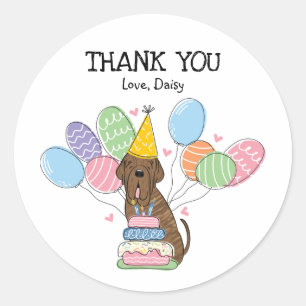 Neapolitan Mastiff Birthday Favour Tags Sticker