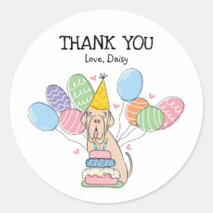 Neapolitan Mastiff Birthday Favour Tags Sticker