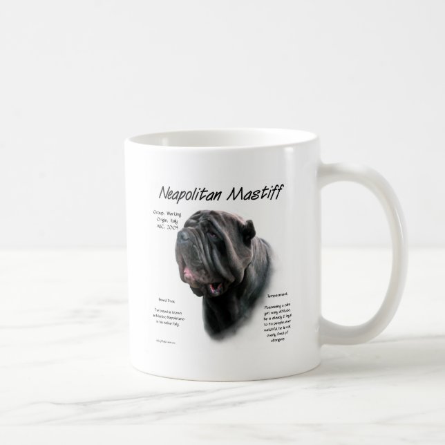 Neapolitan Mastiff (blk) History Design Coffee Mug (Right)