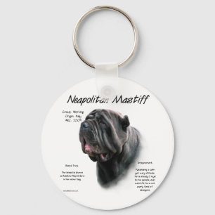Neapolitan Mastiff (blk) History Design Key Ring