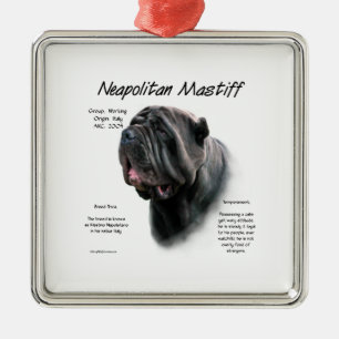 Neapolitan Mastiff (blk) History Design Metal Tree Decoration