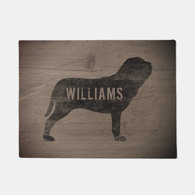 Neapolitan Mastiff Dog Silhouette Neo Custom Doormat (Front)