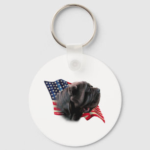 Neapolitan Mastiff Flag Key Ring