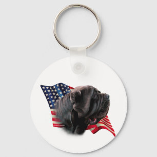 Neapolitan Mastiff Flag Key Ring
