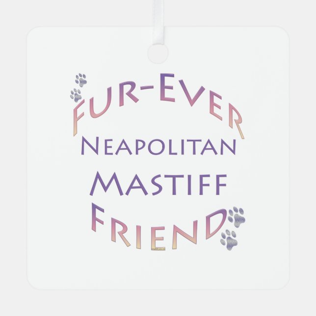 Neapolitan Mastiff Furever Metal Tree Decoration (Front)