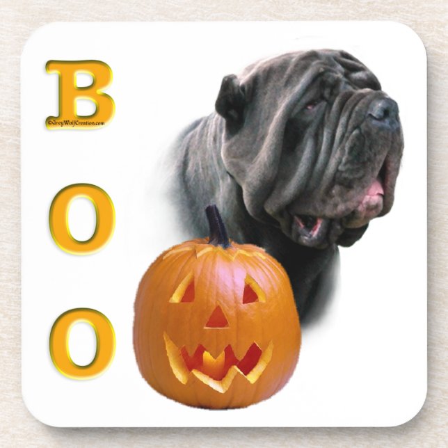 Neapolitan Mastiff Halloween BOO Coaster (Front)