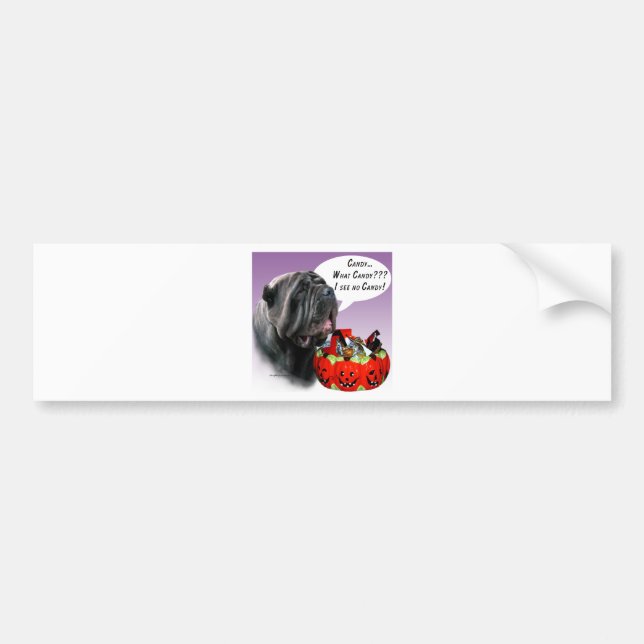 Neapolitan Mastiff Halloween Candy Bumper Sticker (Front)