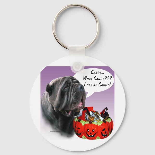 Neapolitan Mastiff Halloween Candy Key Ring (Front)