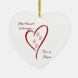 Neapolitan Mastiff Heart Belongs Ceramic Tree Decoration