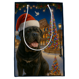 Neapolitan Mastiff Holiday Card Medium Gift Bag