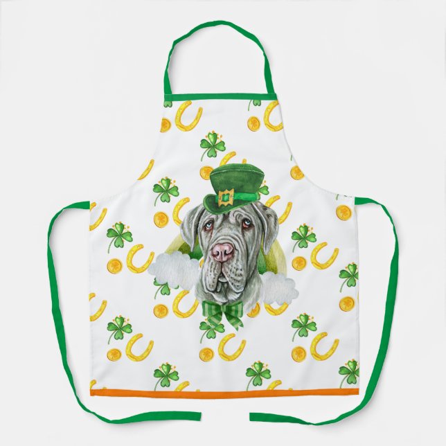 Neapolitan Mastiff Home Decor St Patrick's Day Dog Apron (Front)