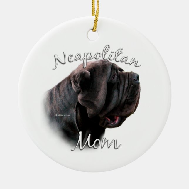 Neapolitan Mastiff Mum 2 Ceramic Tree Decoration (Front)