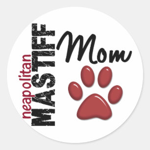 Neapolitan Mastiff Mum 2 Classic Round Sticker