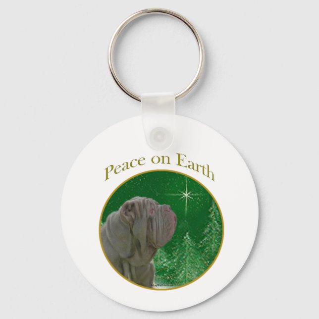 Neapolitan Mastiff Peace Key Ring (Front)