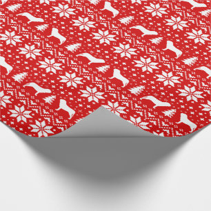 Neapolitan Mastiff Silhouettes Christmas Holiday Wrapping Paper
