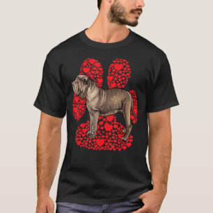 Neapolitan Mastiff Valentines Day Dog Love Paw T-Shirt