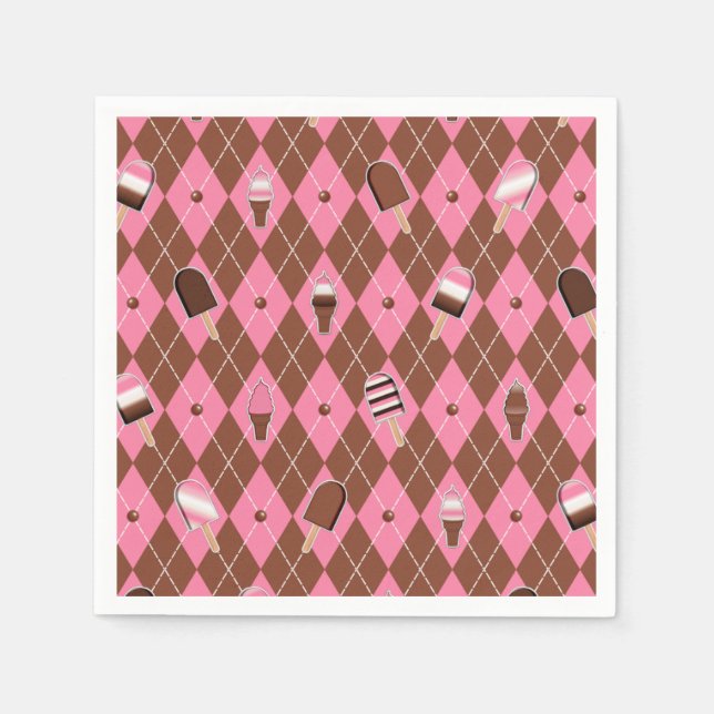 Neapolitan Stickers Argyle-PAPER PARTY NAPKINS (Front)