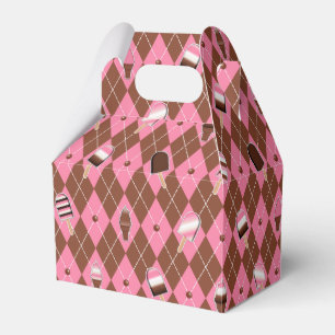 Neapolitan Stickers Argyle-PARTY FAVOR BOX, gable Favour Box